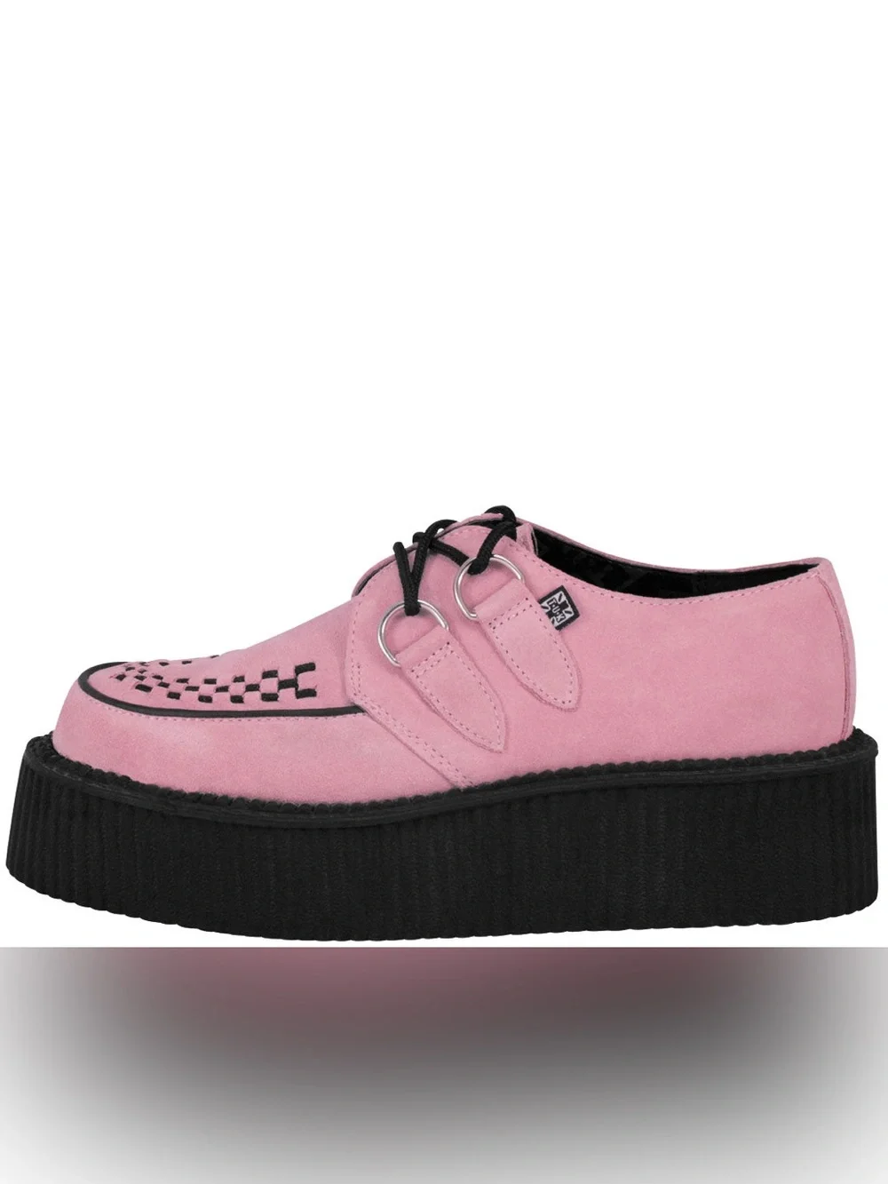 T.U.K. Suede Viva Mondo Creeper Platform Shoes in Misty Rose size 7